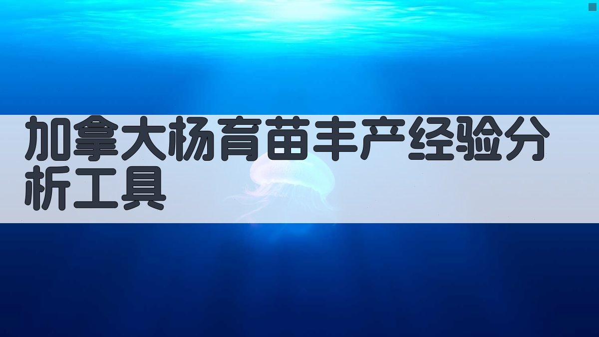加拿大杨育苗丰产经验分析工具