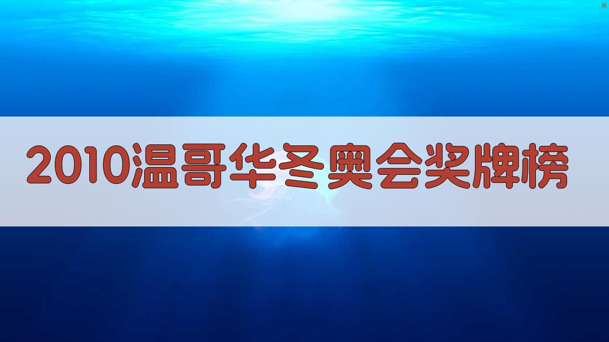 2010冬奥会奖牌榜