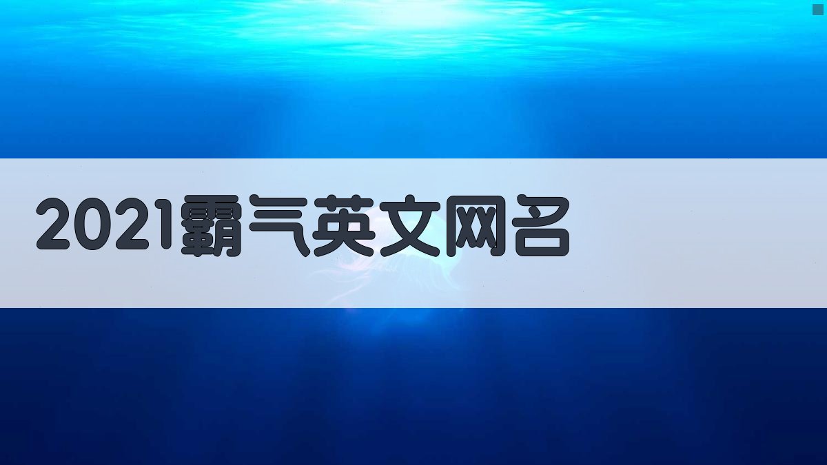 2021霸气英文网名生成器