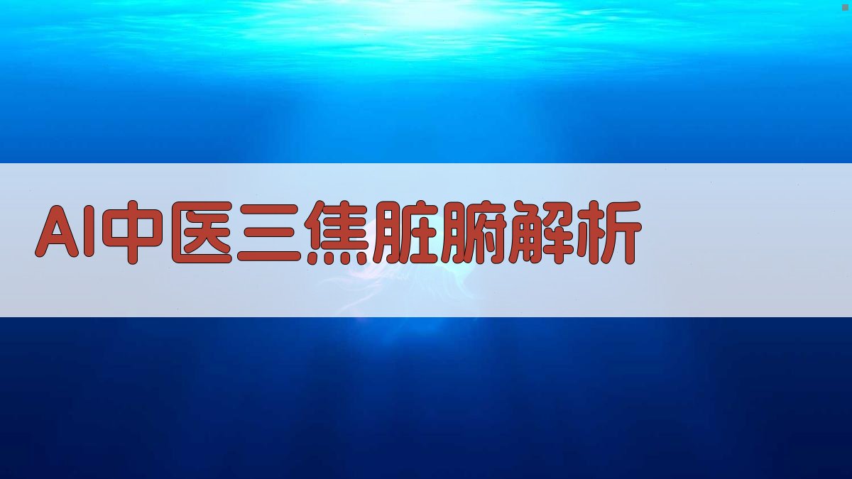 AI三焦智能辨证分析