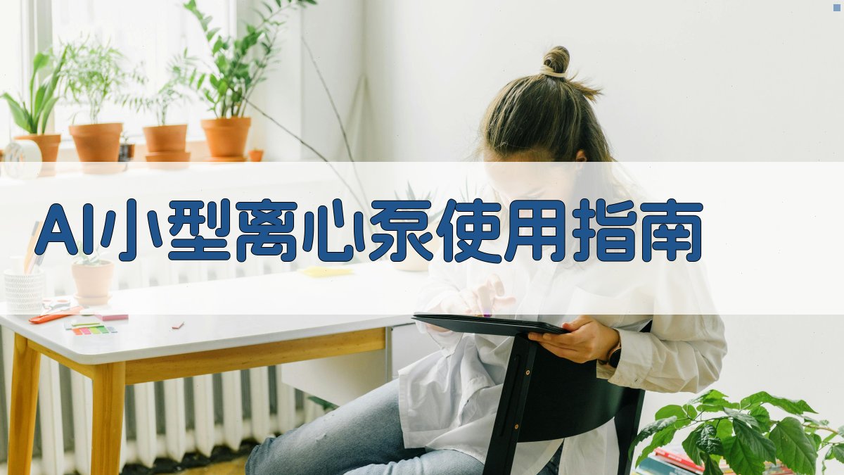 AI小型离心泵使用指南