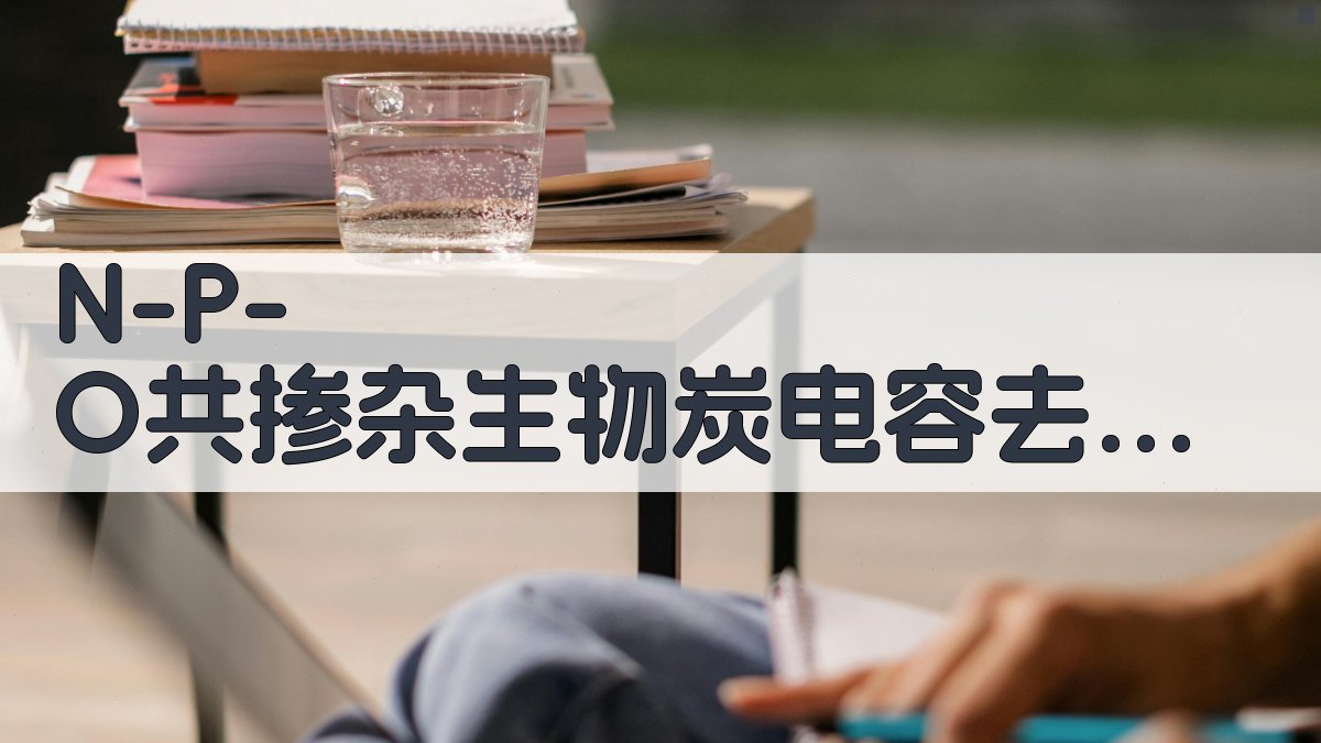 N-P-O共掺杂生物炭电容去离子性能研究助手