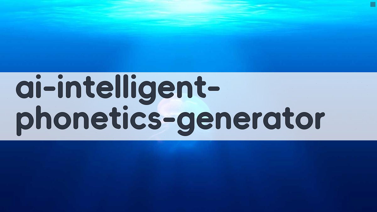 AI智能音标生成器