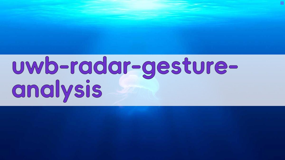 UWB雷达手势识别分析工具
