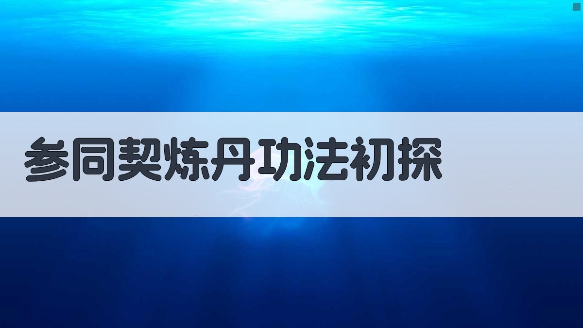 《参同契》炼丹功法初探