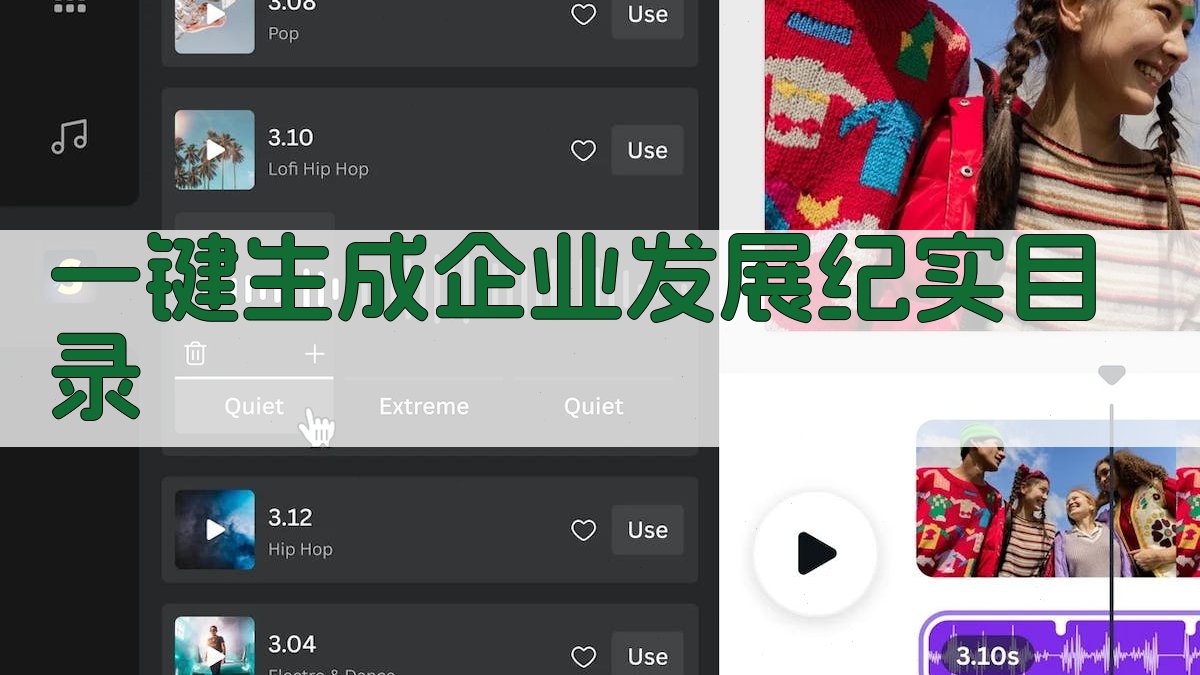 AI一键生成企业发展纪实目录