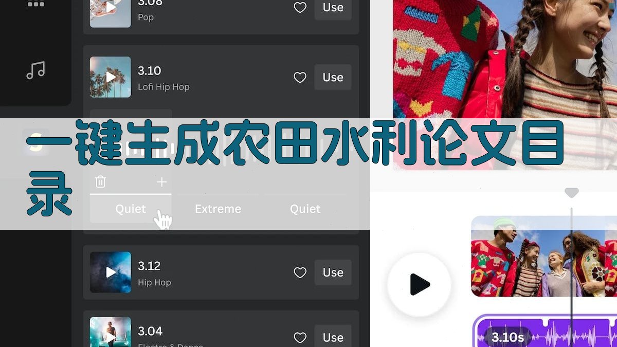 AI一键生成农田水利论文目录