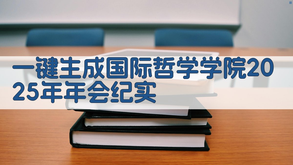AI一键生成国际哲学学院2025年年会纪实