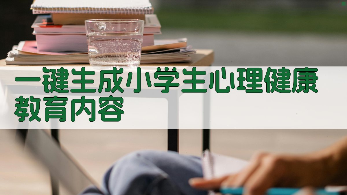 AI一键生成小学生心理健康教育内容