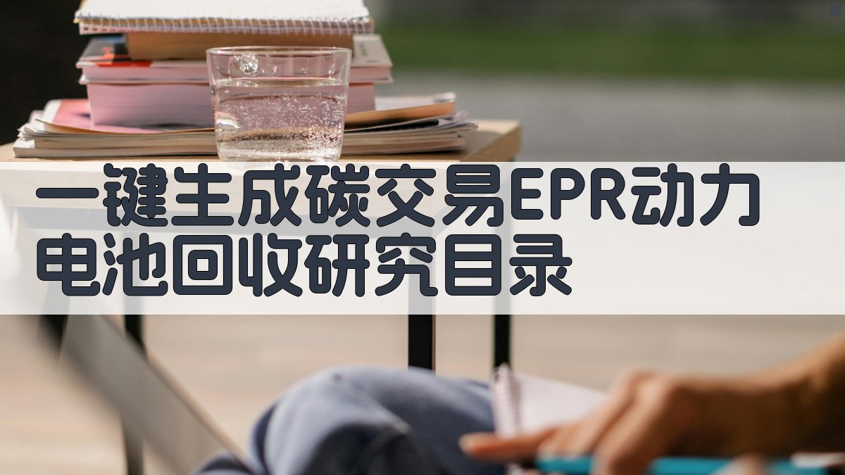 AI一键生成碳交易EPR动力电池回收研究目录