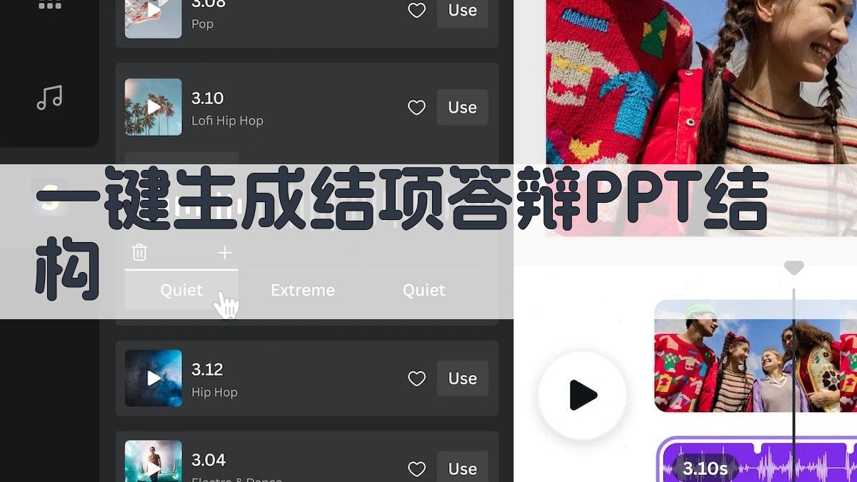 AI一键生成结项答辩PPT结构