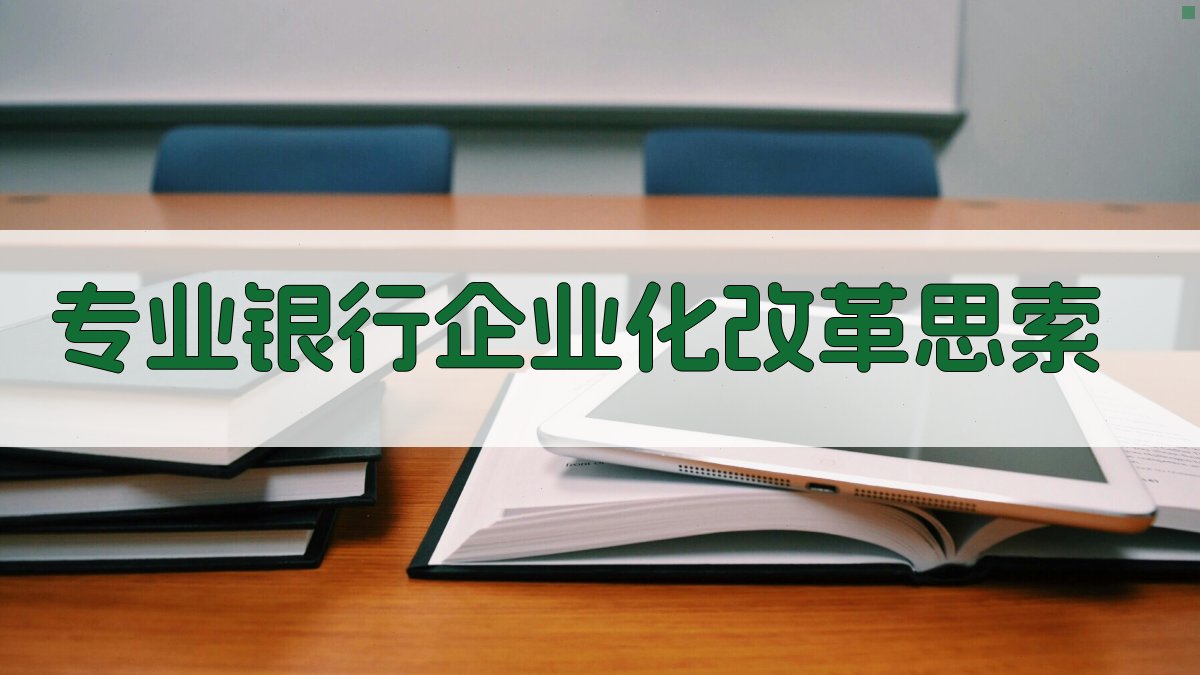 专业银行企业化改革思索