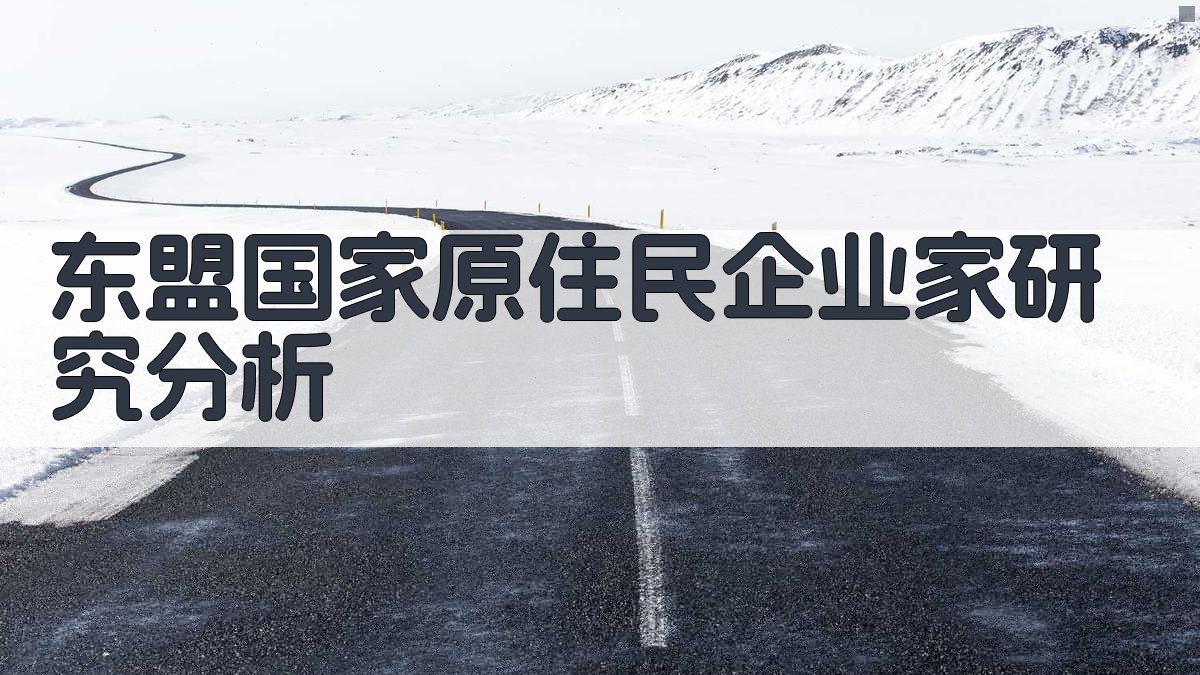 东盟国家原住民企业家研究分析