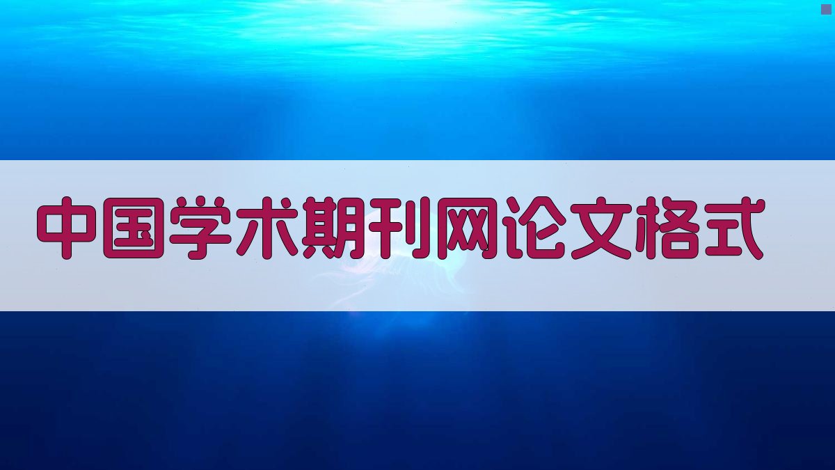 中国学术期刊网论文格式