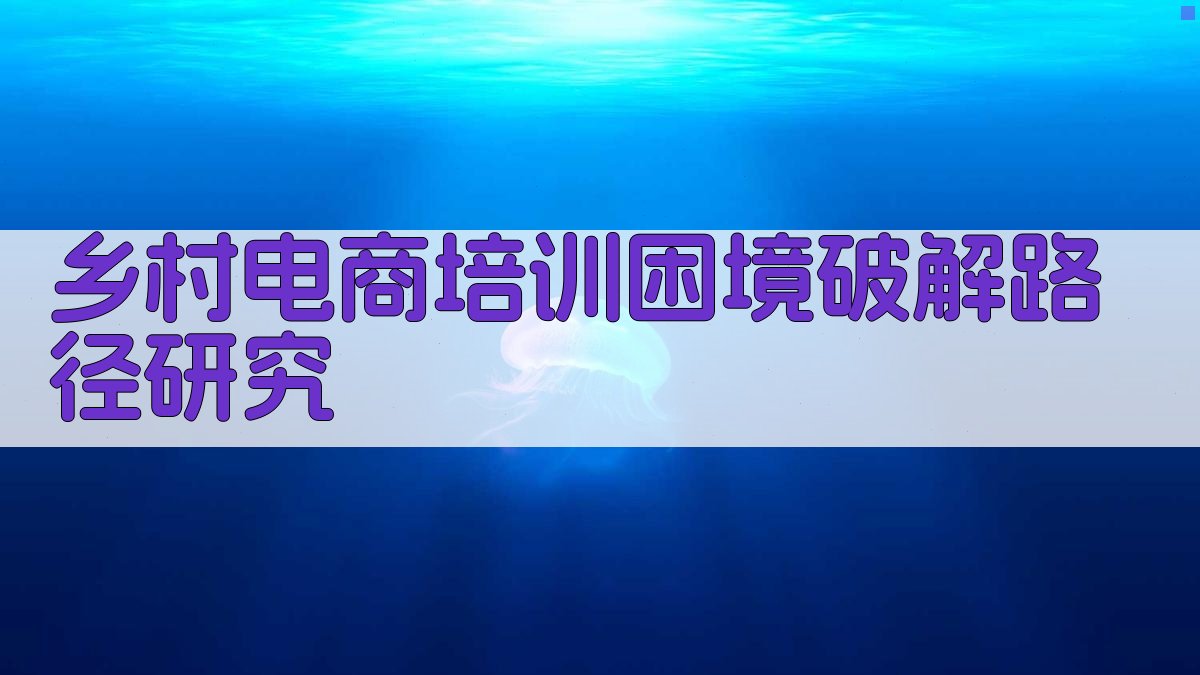 乡村电商培训困境破解路径研究