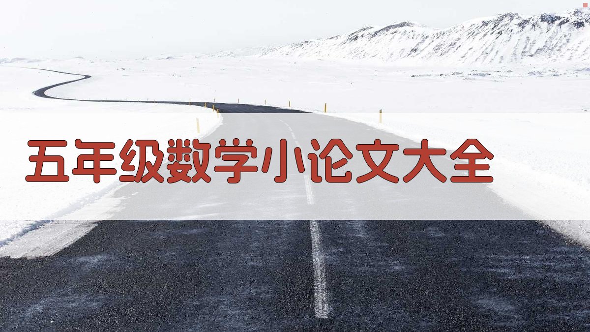 五年级数学小论文大全