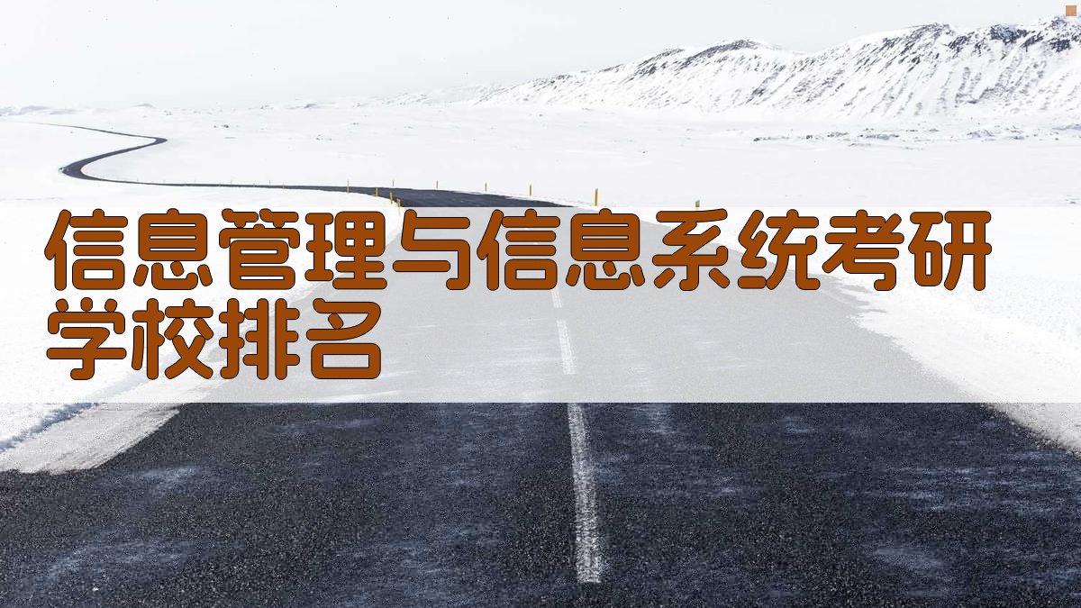 信息管理与信息系统考研学校排名