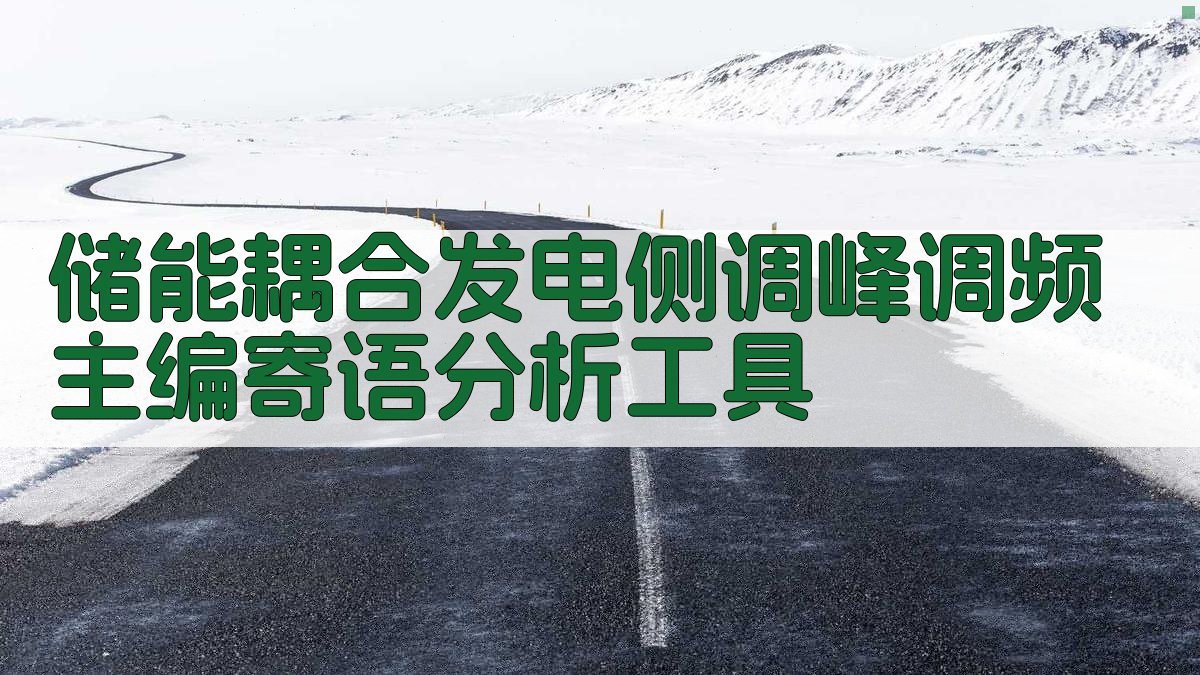 AI储能耦合发电侧调峰调频主编寄语分析工具
