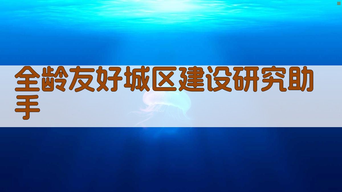 全龄友好城区建设研究助手