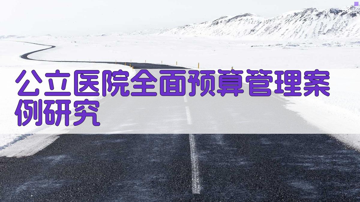 公立医院全面预算管理案例研究
