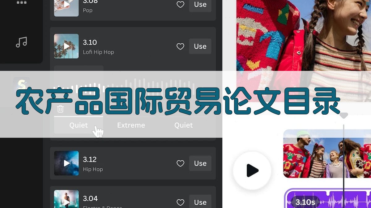 AI一键生成农产品国际贸易论文目录