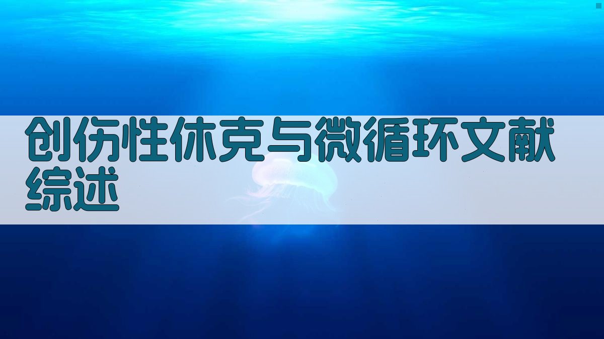 AI创伤性休克与微循环文献综述生成器