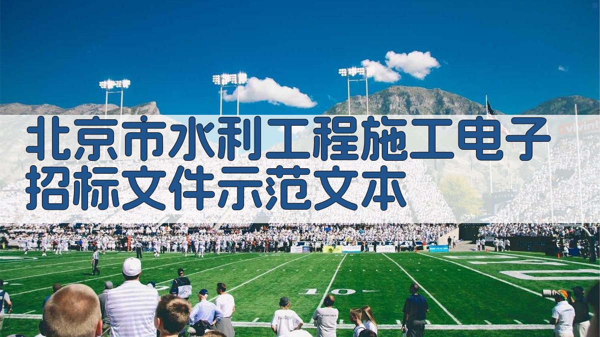 北京市水利工程施工电子招标文件示范文本