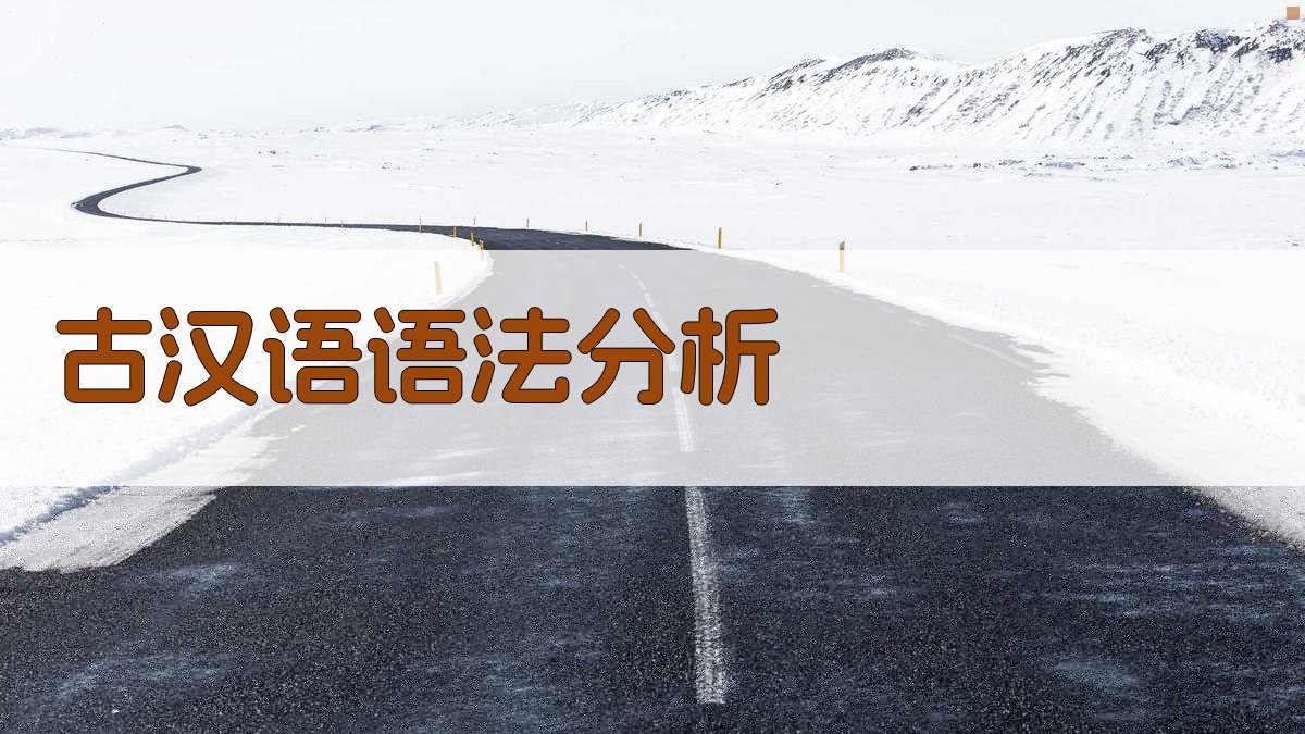 古汉语语法分析