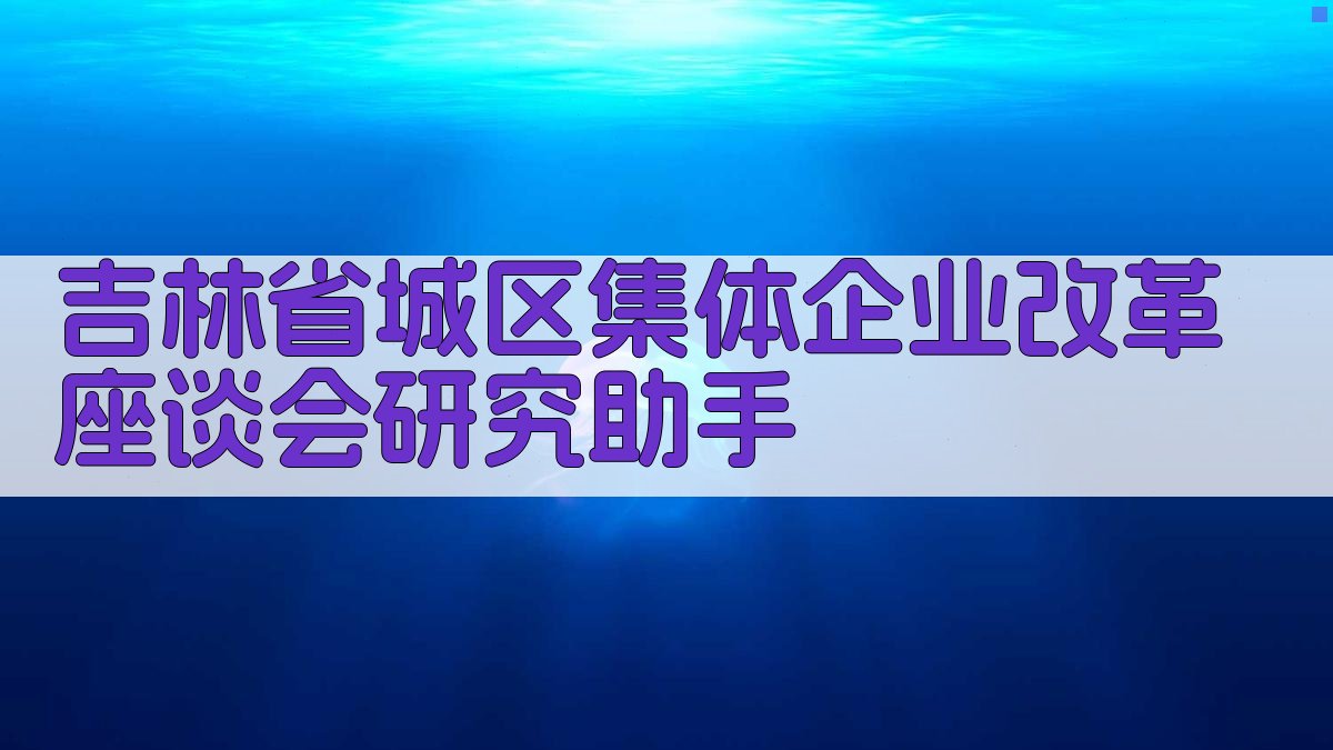 吉林省城区集体企业改革座谈会研究助手