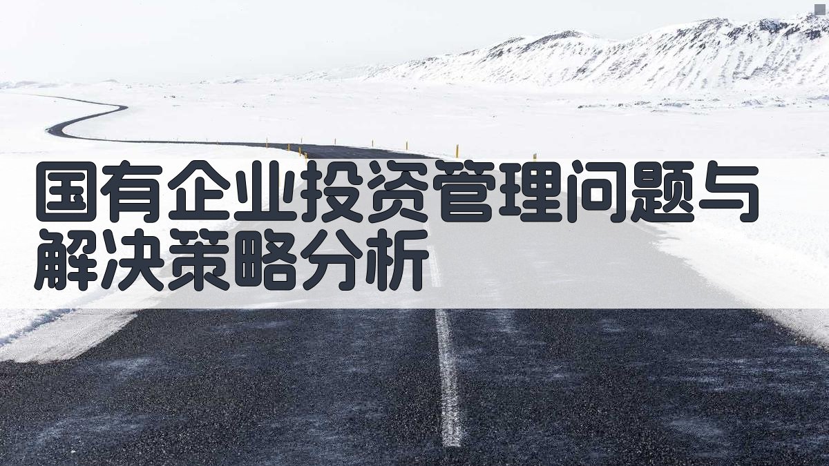 国有企业投资管理问题与解决策略分析