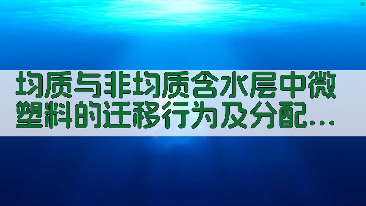 均质与非均质含水层中微塑料的迁移行为及分配特性实验研究