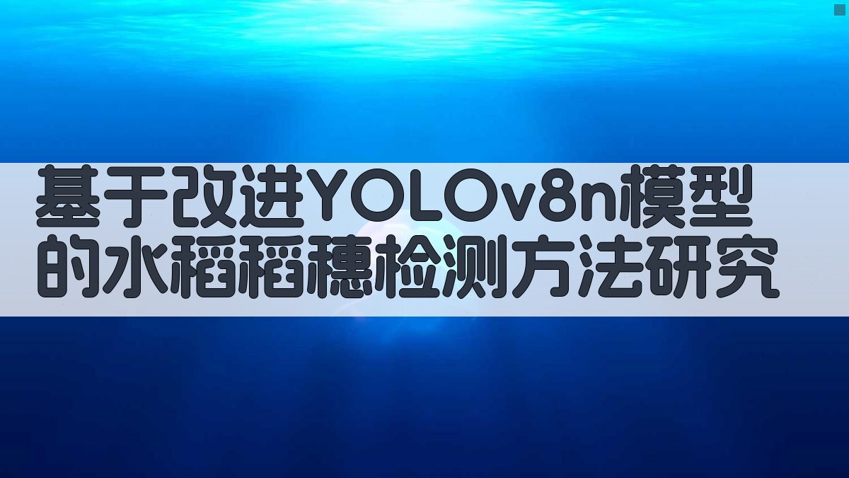 基于改进YOLOv8n模型的水稻稻穗检测方法研究