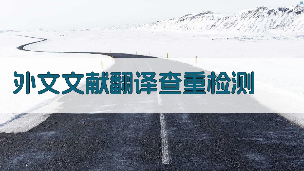 AI外文文献翻译查重检测