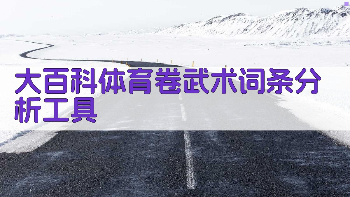 大百科体育卷武术词条分析工具