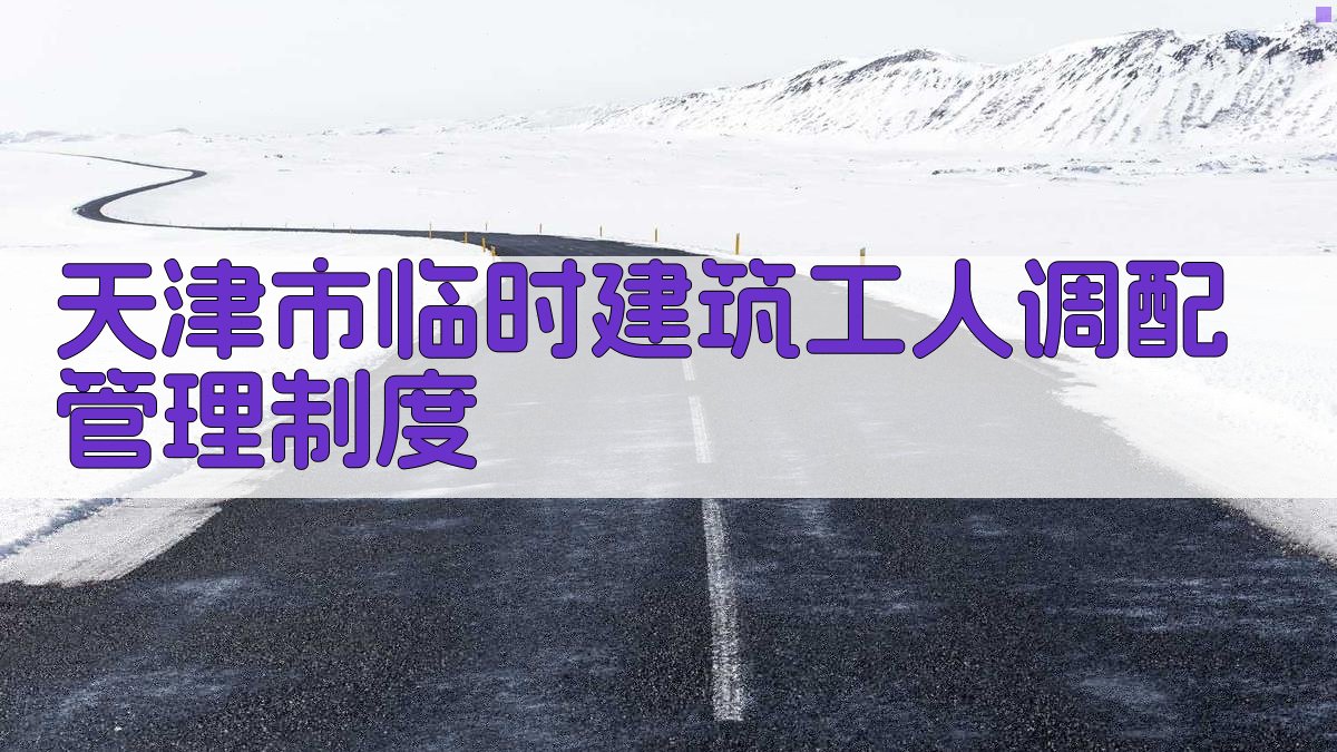 AI一键生成天津市临时建筑工人调配管理制度