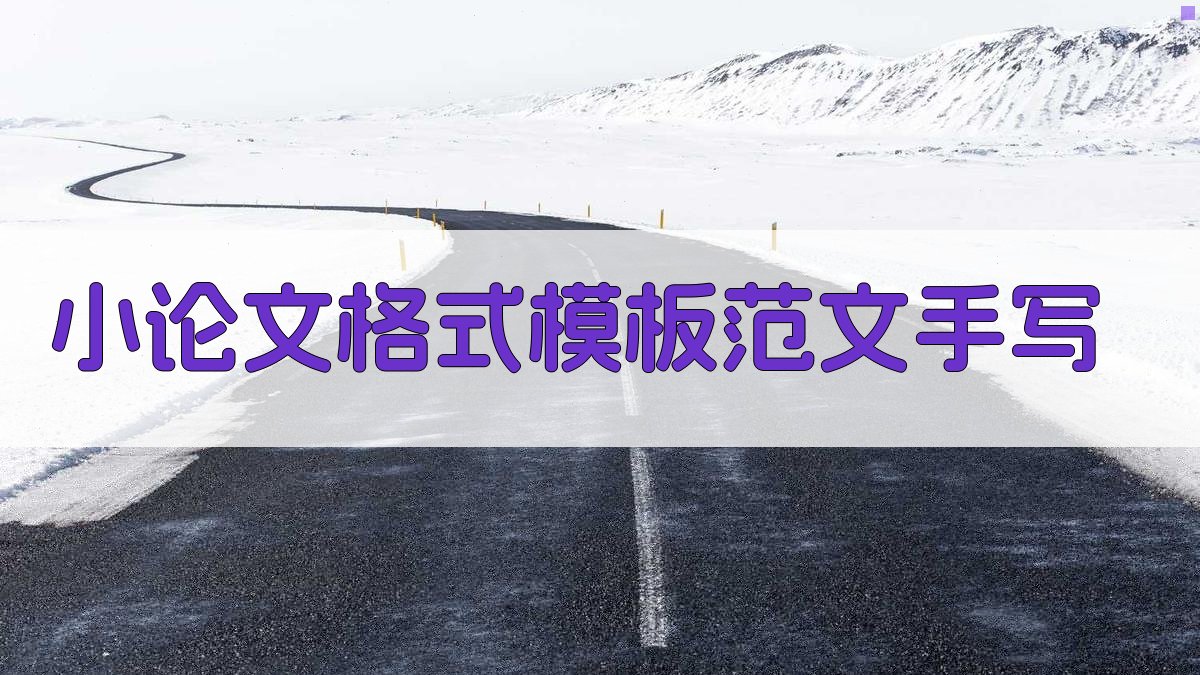小论文格式模板范文手写