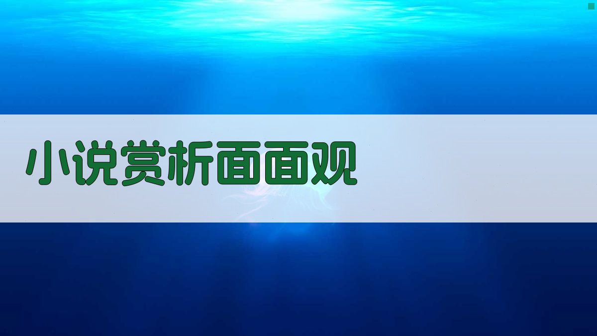 小说赏析面面观