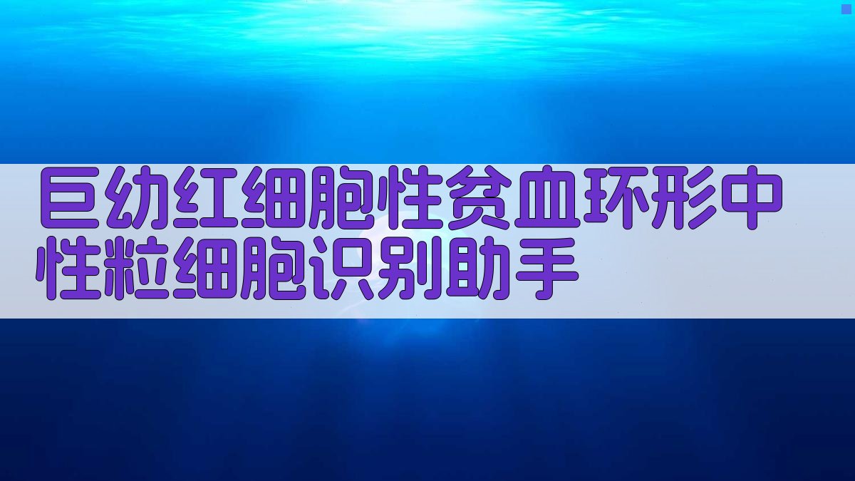 巨幼红细胞性贫血环形中性粒细胞智能分析