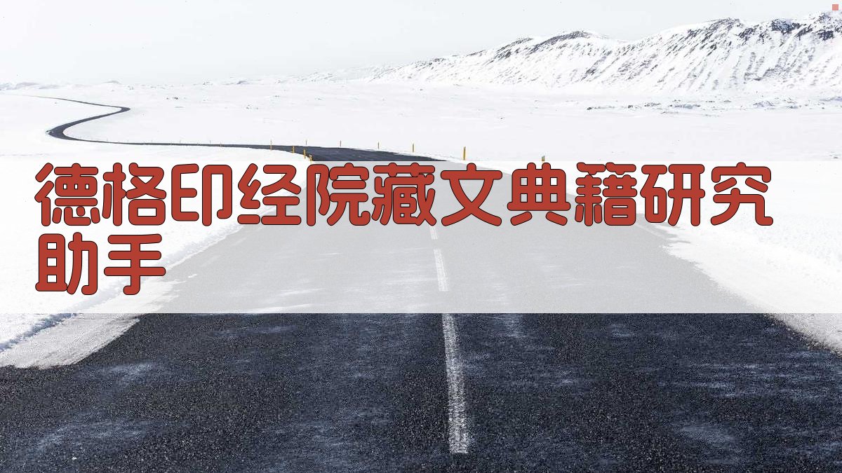 德格印经院藏文典籍研究助手