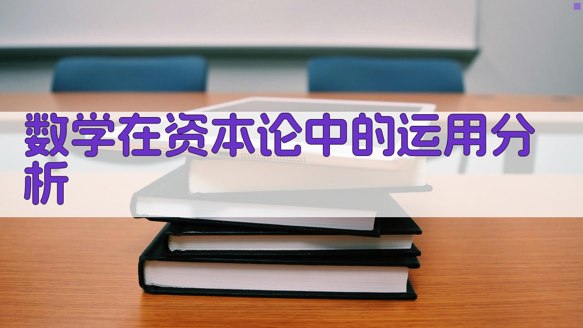 数学在资本论中的运用分析