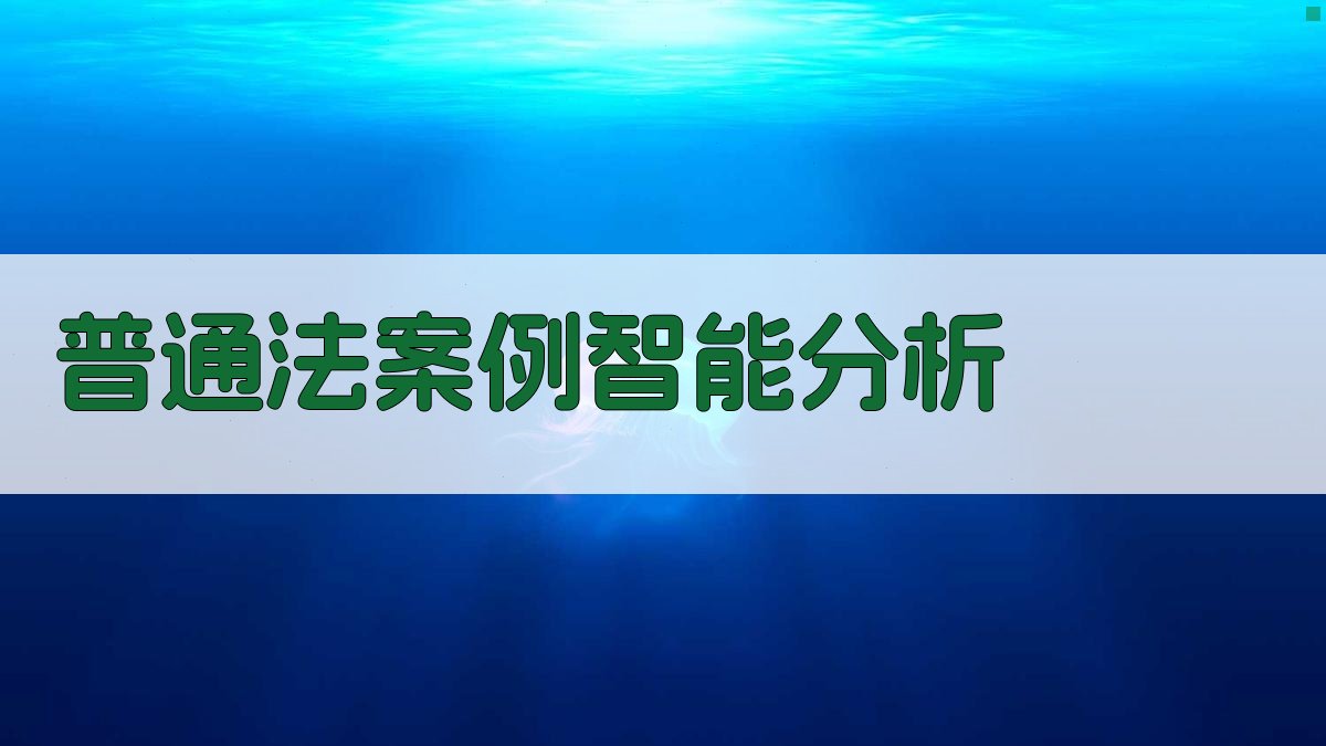 AI普通法案例智能分析