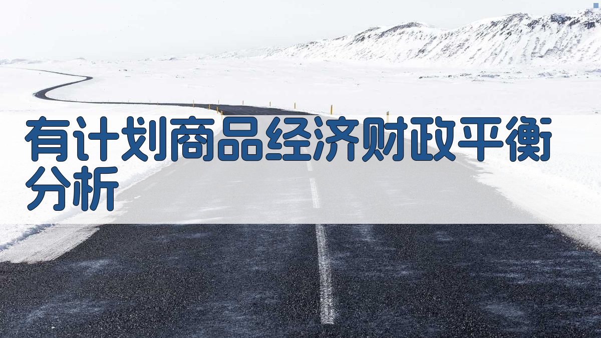 有计划商品经济财政平衡分析