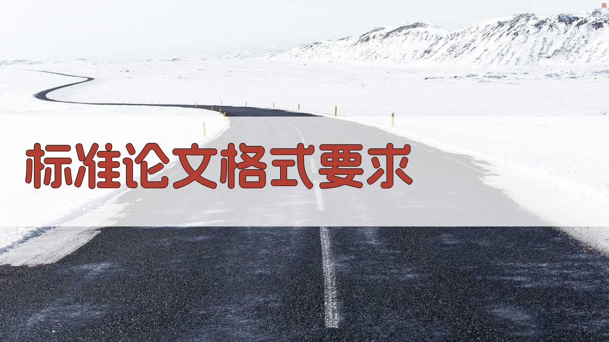 标准论文格式要求