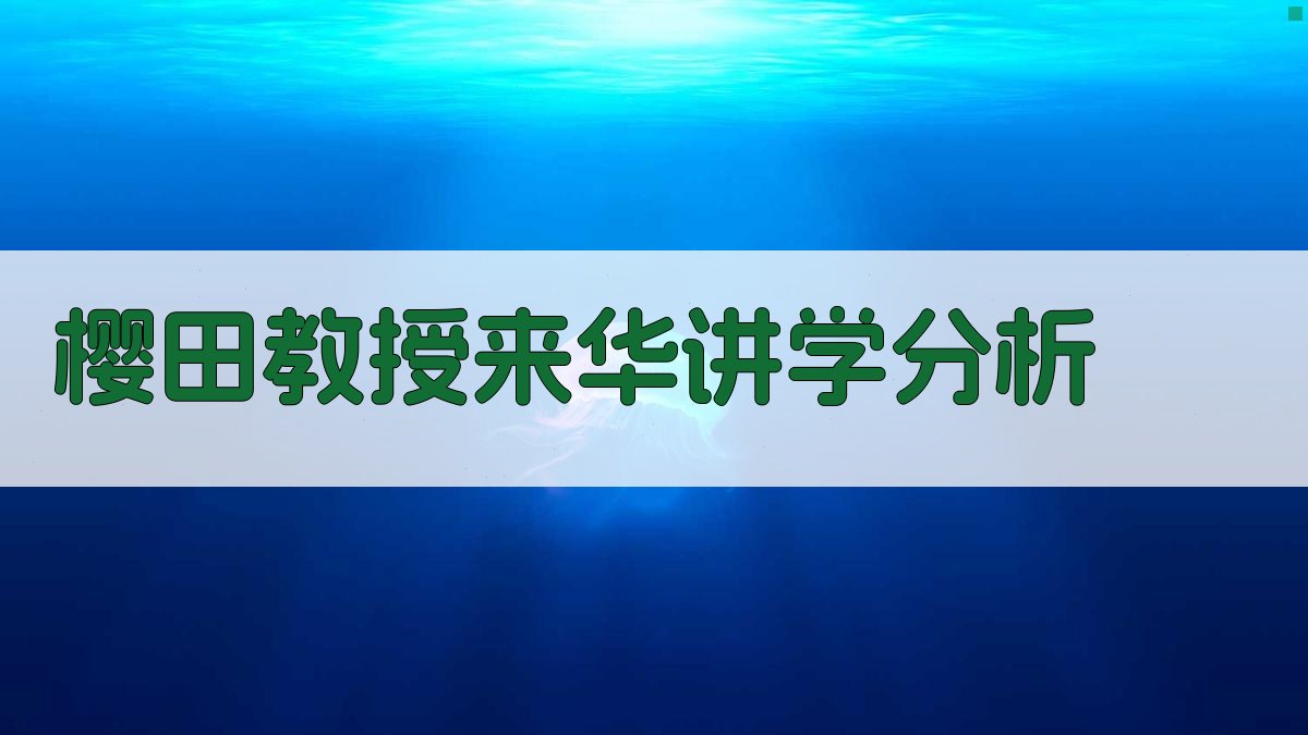 樱田教授来华讲学分析工具