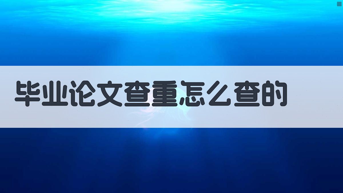 毕业论文查重怎么查的