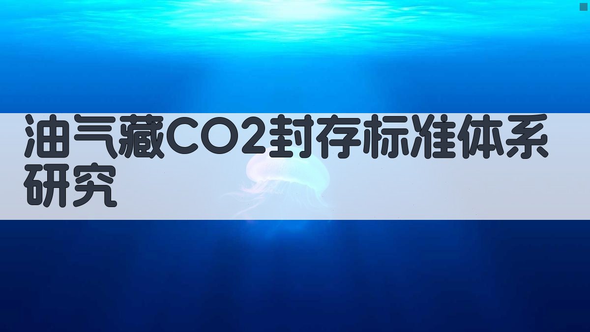 油气藏CO2封存标准体系研究