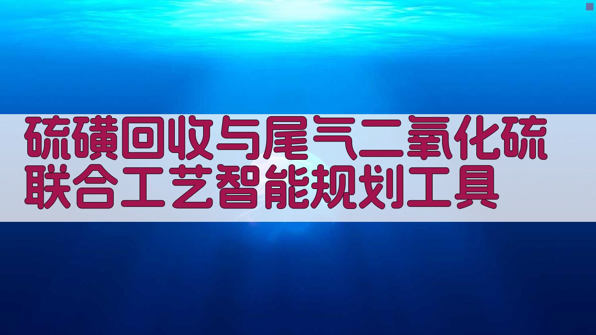 硫磺回收与尾气二氧化硫联合工艺智能规划工具
