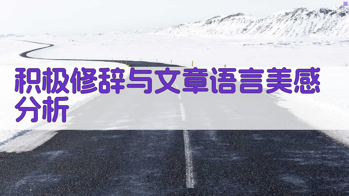 积极修辞与文章语言美感分析