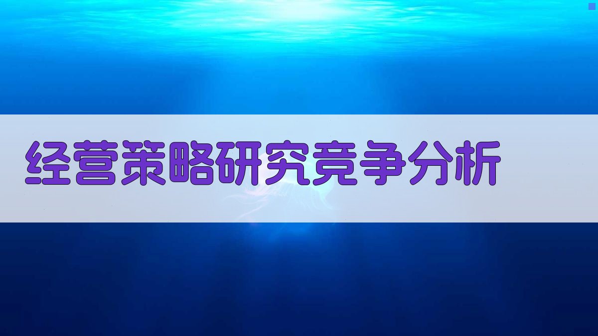 AI智能经营策略研究与竞争分析