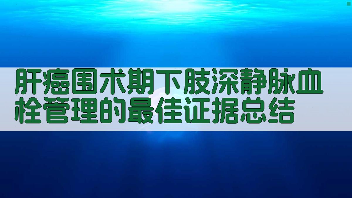 肝癌围术期下肢深静脉血栓管理的最佳证据总结